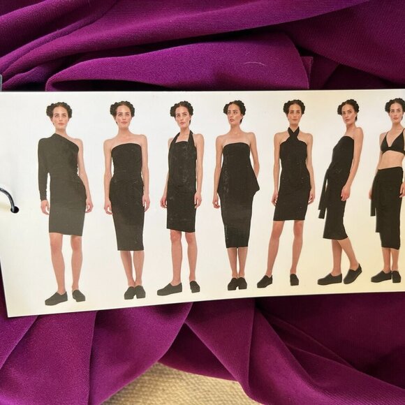 Norma Kamali Raspberry All In One Hi-Low Dress Sz LR - Picture 5 of 15